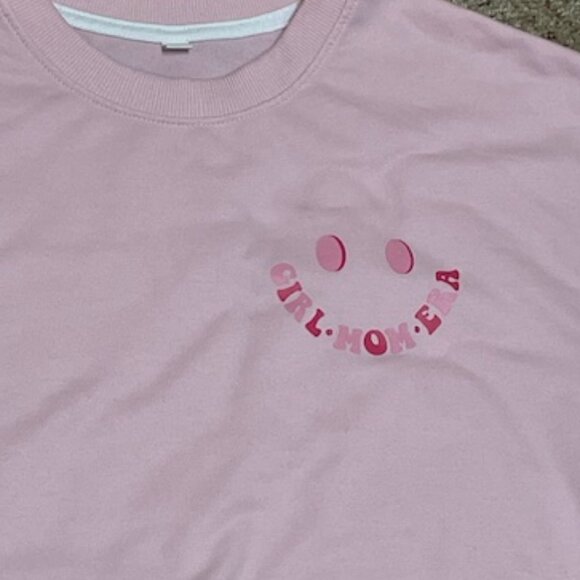 GIRL MOM ERA Light Pink Crew Neck Sweatshirt - L - NWOT - Picture 2 of 5